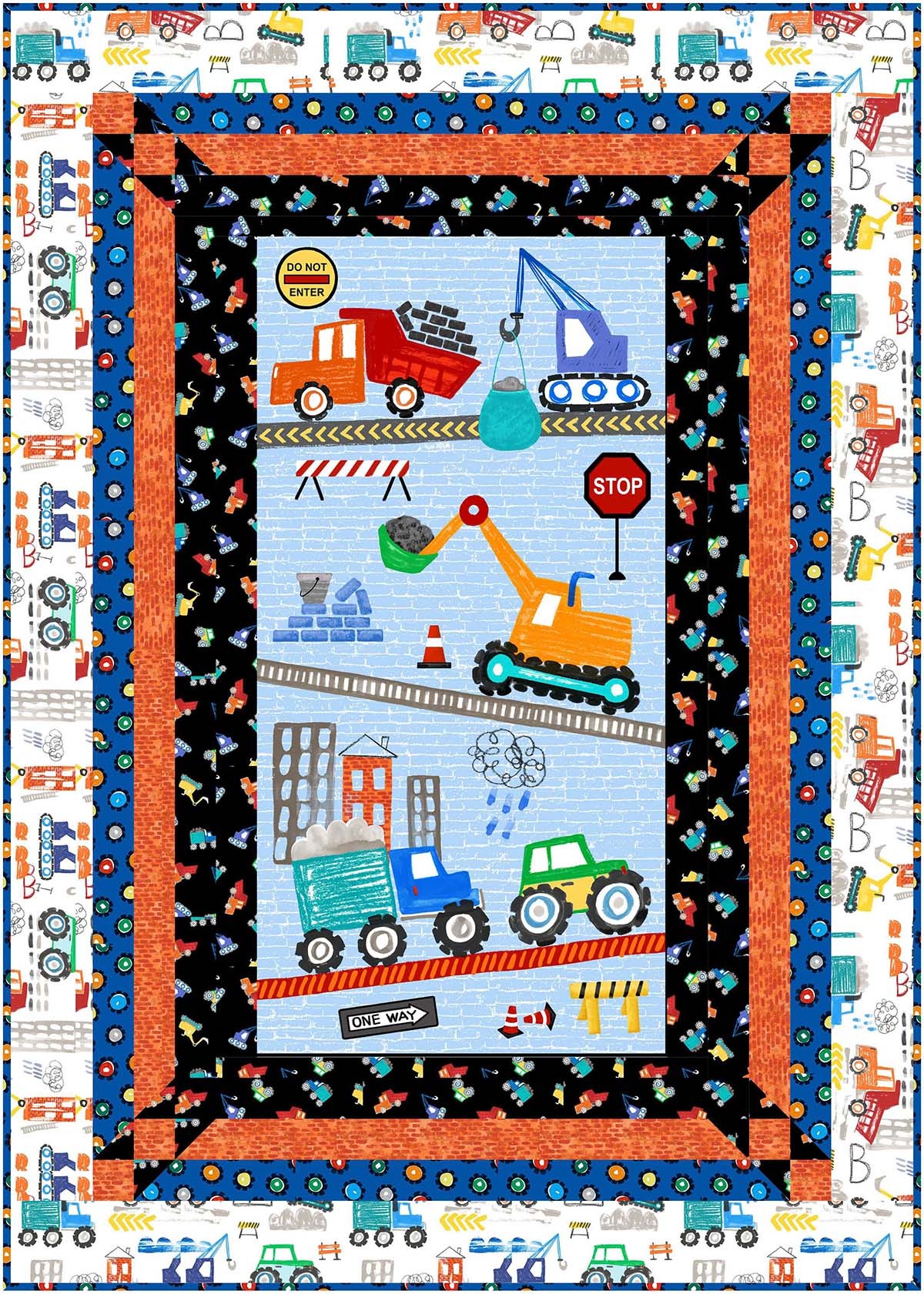 Panel Frames swirly Girls Designs Diggers and Dumpers