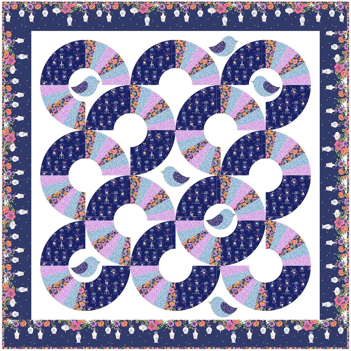 round Robin Quilt by Natalie Crabtree /76"x76" FREE DOWNLOADS GET INSPIRED