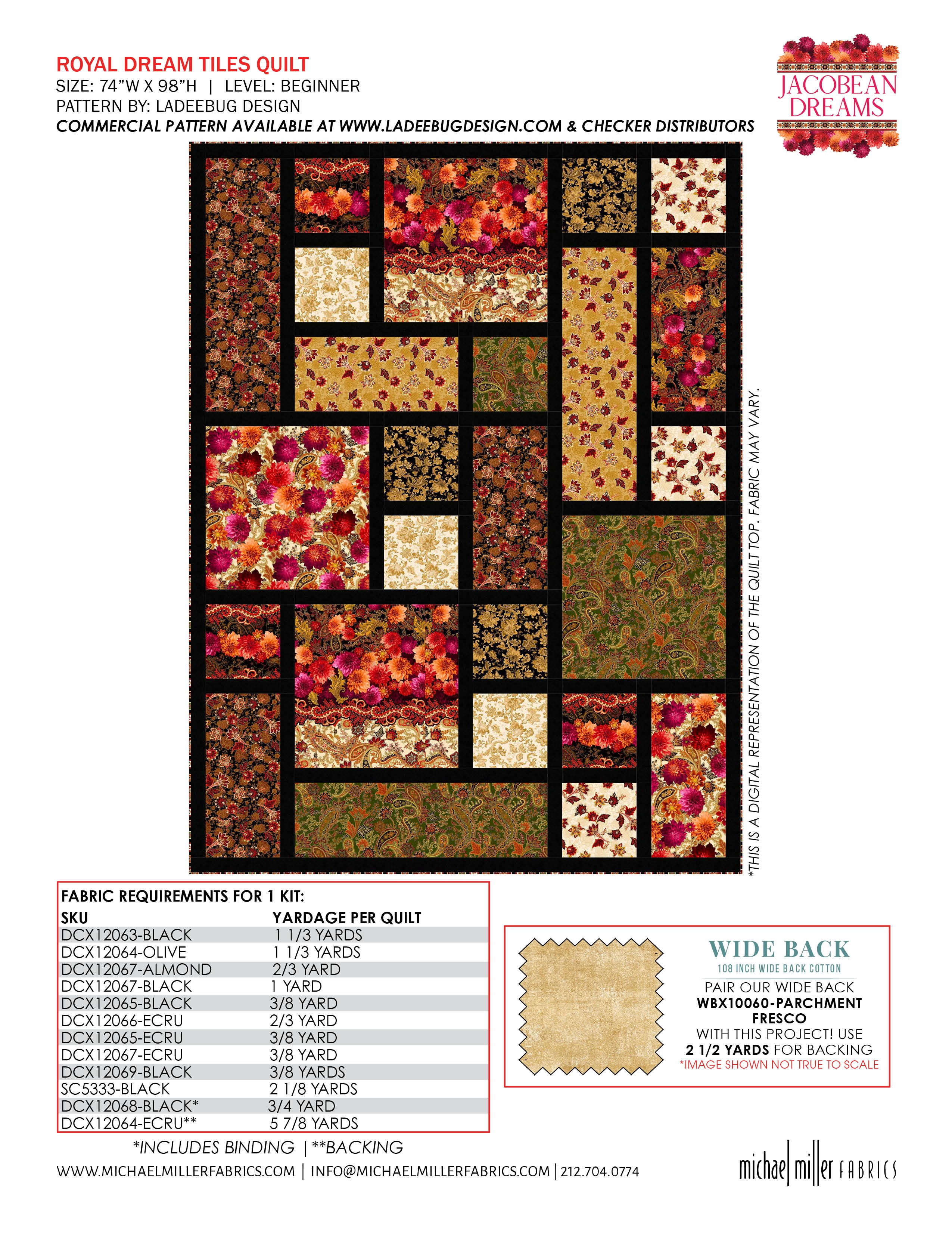 Royal Dream Tiles feat. Jacobean Dreams by Ladeebug Design Kitting Guide