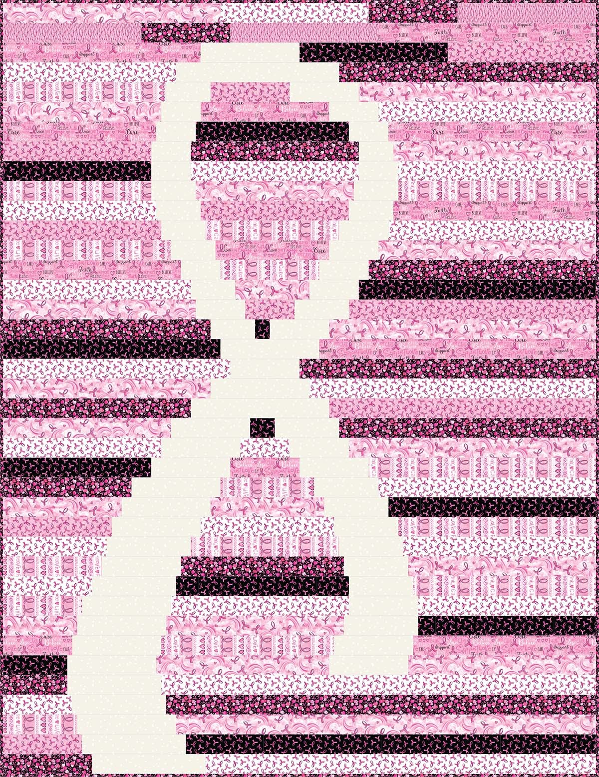 The ribbon Quilt Think Pink by Everyday stitches