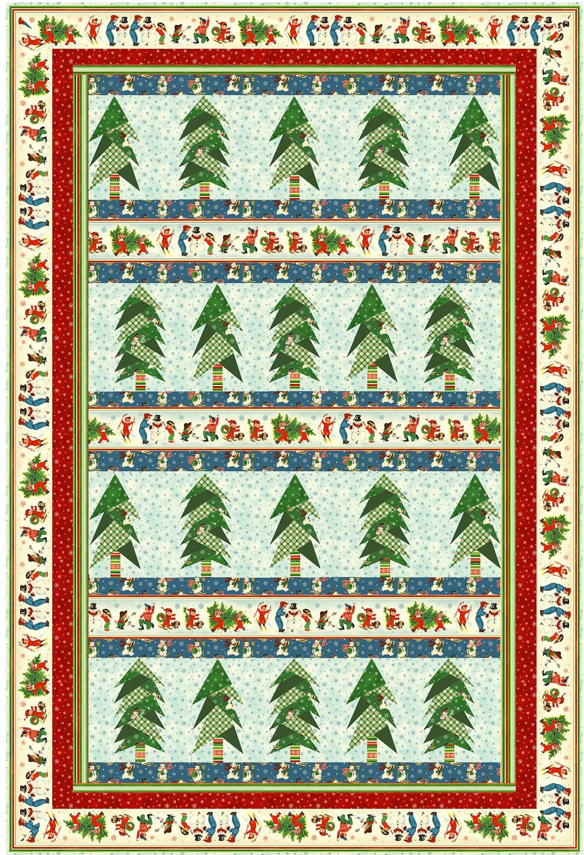 Lovely Woods Vintage Christmas Quilt by Tamarinis