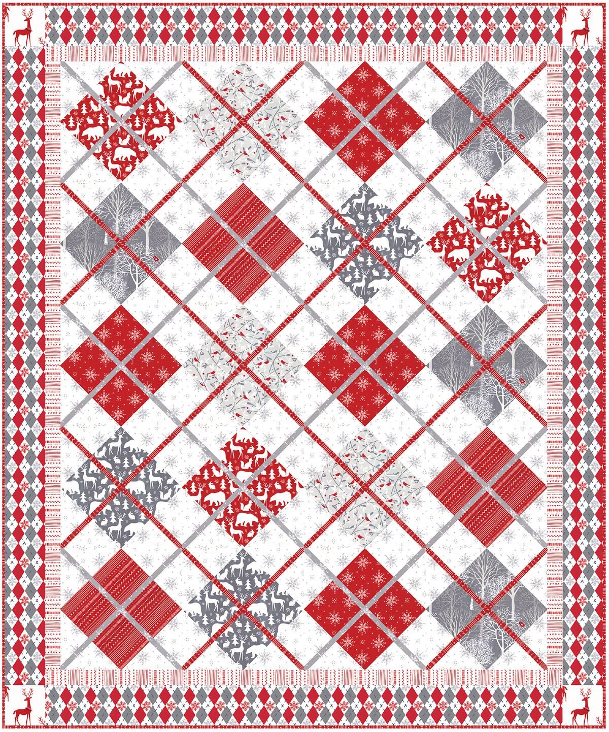 Woodland Winter Quilt by Heidi Pridemore /59x71"