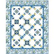 Provencial April in Paris Blue Quilt by Heidi Pridemore /57.5"x71.5"