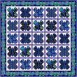 Butterfly Dance blue Quilt Opulent Floral by Natalie Crabtree /79"x79"