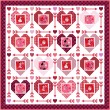Struck by Cupid Quilt (White) feat. Kiss Me Quick! by Natalie Crabtree - free pattern available October 2026