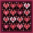 Struck by Cupid Quilt (Black) feat. Kiss Me Quick! by Natalie Crabtree - free pattern available October 2026