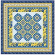 Provencial La Fleur Tiles Blue Quilt by Diane Nagle /48"x48"