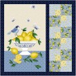 Life's Blessing Lemon Fresh Quilt by Brenda Plaster / 43.5"x43.5"