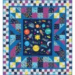 Panel Blast Lost in Space Quilt by Swirly Girls Design /75"x81"