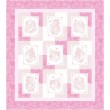 Darling Beauty Blush Quilt feat Sweet little bunny by Brenda Plaster