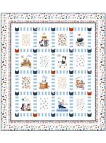 A Cat's Life Quilt by Wendy Sheppard /63"x71" 