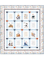 A Cat's Life Quilt by Wendy Sheppard /63"x71" 