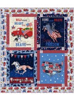 block talk all american quilt by swirly girls design /50"Wx58"H