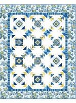 Provencial April in Paris Blue Quilt by Heidi Pridemore /57.5"x71.5"