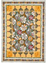 Balinese Flowers Quilt by Denise Russell of Pieced Brain /46.5"x64-3/4"