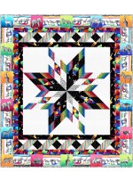 kaleidoscope quilt by Project House 360 Black and white and bright allover 