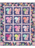 Beau the Squirrel Quilt  by everyday stitches / 41"x51"