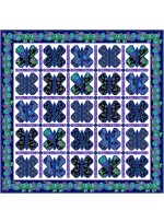 Butterfly Dance blue Quilt Opulent Floral by Natalie Crabtree /79"x79"