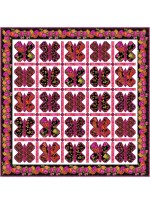 Butterfly Dance Red Quilt Opulent Floral by Natalie Crabtree /79"x79"