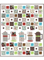 cafe vibes coffee culture quilt by natalie crabtree /63"Wx75"H