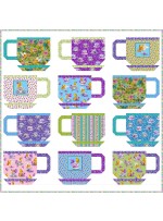 Tea Cups and Saucers Canary Garden Party Quilt by Natalie Crabtree /72"x72" -free pattern available in May, 2023