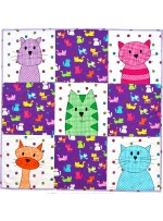 Cat Time Checkerboard Baby Quilt by Wendy Gratz from Shiny happy World