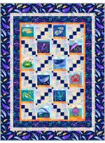 Window Panes Quilt Colorful aquatic by the Fabric Addict 