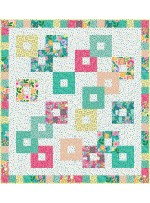 Chain Reaction Colorful Cottage Quilt by Swirly Girls Design - 60"x66"