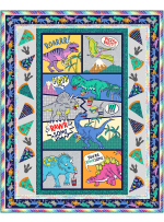 Let's Party quilt feat. Dino Pizza Party by Marsha Evans Moore