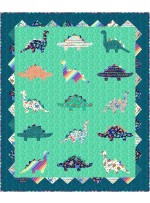 Dino Roar quilt feat. Dino Pizza Party by Slice of Pi Quilts