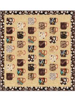 Let's meet for coffee quilt feat. espresso yourself By Natalie Crabtree   - Free Pattern Available in September, 2024