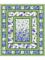 flower boxes blue - floral fantasy by ladeebug design /67"x79"