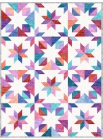 confetti star fresco white quilt by material girlfriends /48"x64"