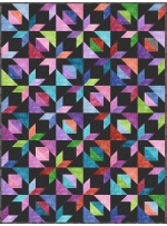 confetti star fresco black quilt by material girlfriends /48"x64"