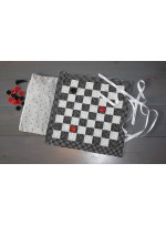 3 in 1 Fabric Checkerboard, Chess board & tic-tac-toe board! by Tamara Joy feat Graydations