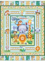 Going on Safari Jungle Paradise Quilt by Whimsical Workshop /62"x82" - free pattern available in july, 2023