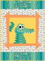 Sammy's Safari alligator - jungle safari quilt by Sassfras Lane Designs 40"x54"