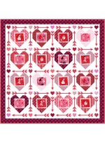 Struck by Cupid Quilt (White) feat. Kiss Me Quick! by Natalie Crabtree - free pattern available October 2026