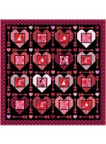 Struck by Cupid Quilt (Black) feat. Kiss Me Quick! by Natalie Crabtree - free pattern available October 2026