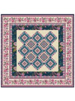 Provencial La Fleur Tiles Fuzzy Cut Border Taupe Quilt by Diane Nagle /48"x48"