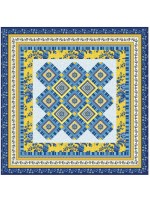 Provencial La Fleur Tiles Blue Quilt by Diane Nagle /48"x48"