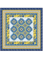 Provencial La Fleur Tiles Blue Quilt by Diane Nagle /48"x48"