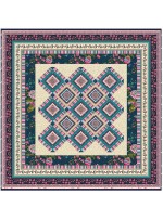 Provencial La Fleur Tiles Taupe Quilt by Diane Nagle /48"x48"