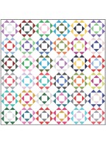 Mod Flowers feat. garden pindot Quilt by heidi Pridemore /54"x54"