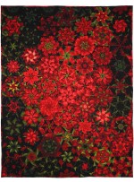 Poinsettia Millefiori Quilt by Marinda Stewart  /44"x59"