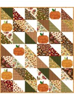 pumpkin patch harvest farm quilt by natalie crabtree /54"Wx63"H - free pattern available in june, 2023