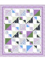 Savannah Squares Lilac Quilt by Kate Colleran of Seams Like a Dream /65"x75"