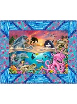 Panel Pop sea world quilt by swirly girls design