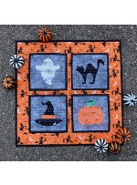 Strippy Improv Halloween  Square quilt by Lisa Ruble