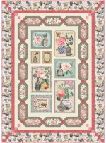 A LA ROSE BY PROJECT HOUSE 360 QUILT FEAT. VINTAGE PERFUMERY- PATTERN AVAILABLE IN MAY